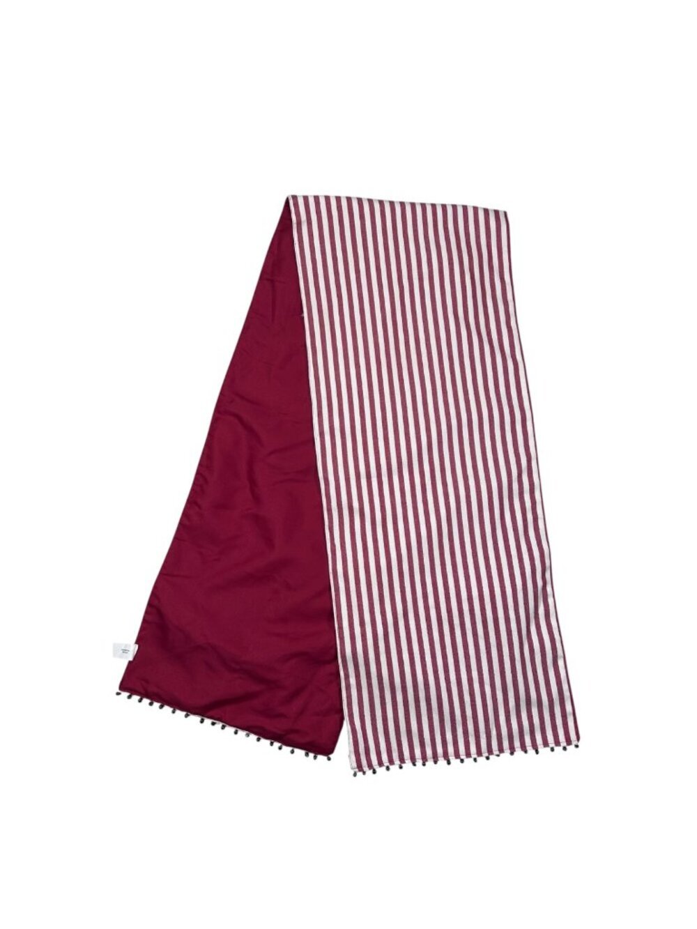 Striped Table Runner Bells Holiday Tablescape Dining Textiles Christmas Nautical